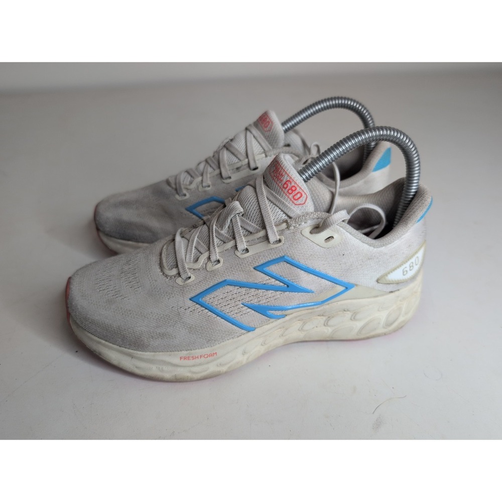 New Balance Womens Fresh Foam 680 V8 Running Shoes White Blue Orange - SIZE 6.5
